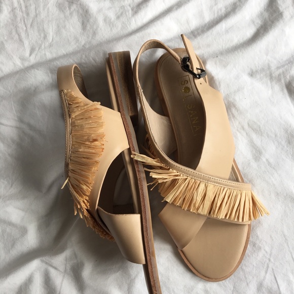 Sol Sana Nude Fringe Sandals Sz 39 - Picture 5 of 8